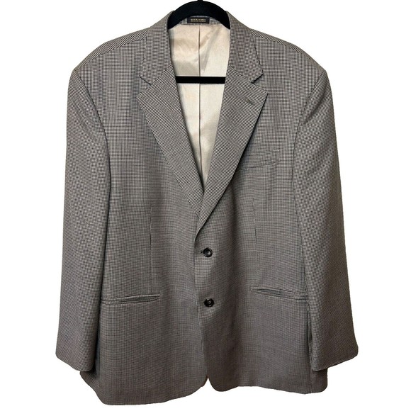 Stafford Men's 100% Wool Sport Coat Blazer Brown Houndstooth Size 44S MSRP $200 - Picture 1 of 11